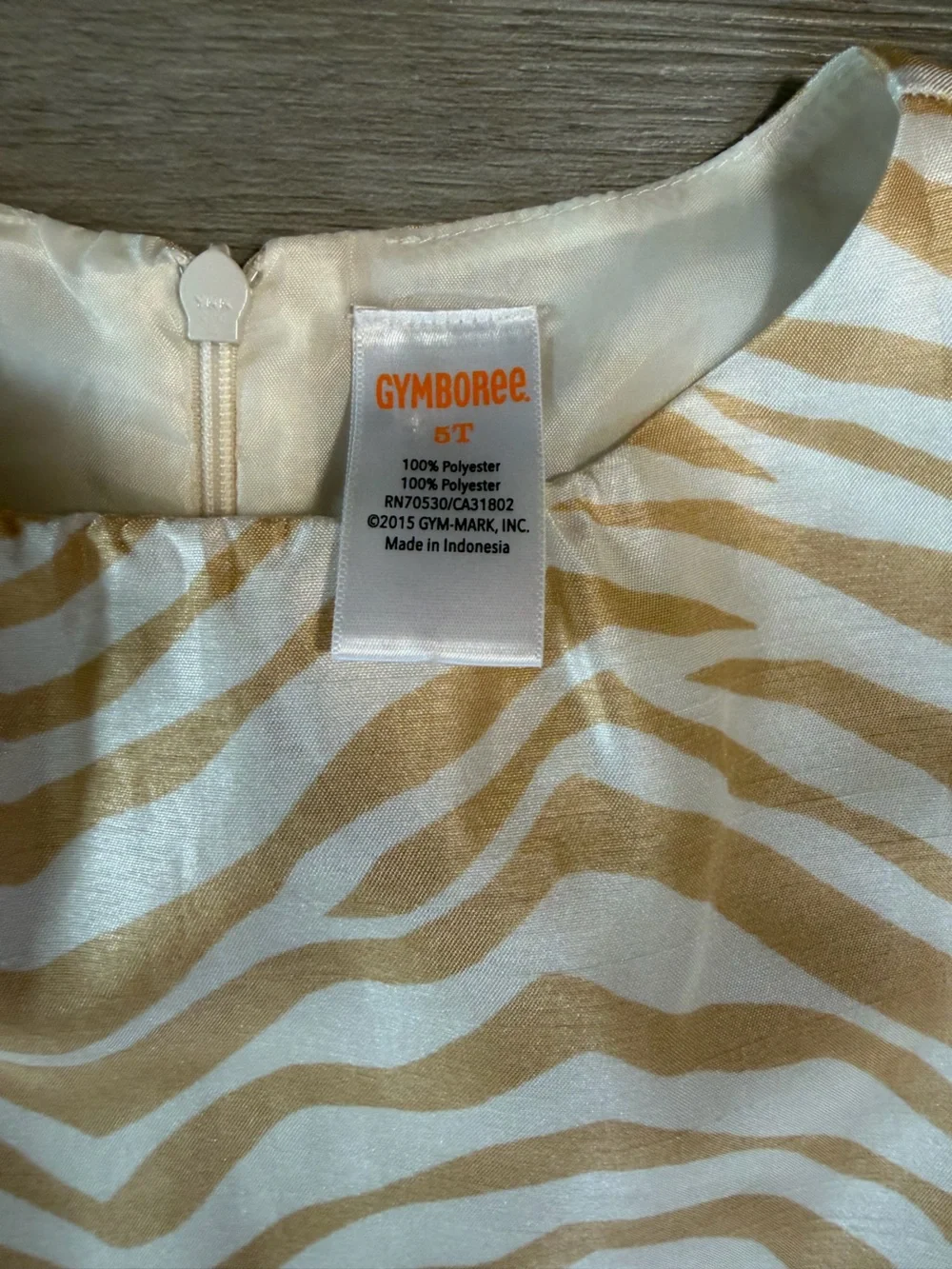 Gymboree Gold & Ivory Zebra Party Dress with Bow | Size 5T